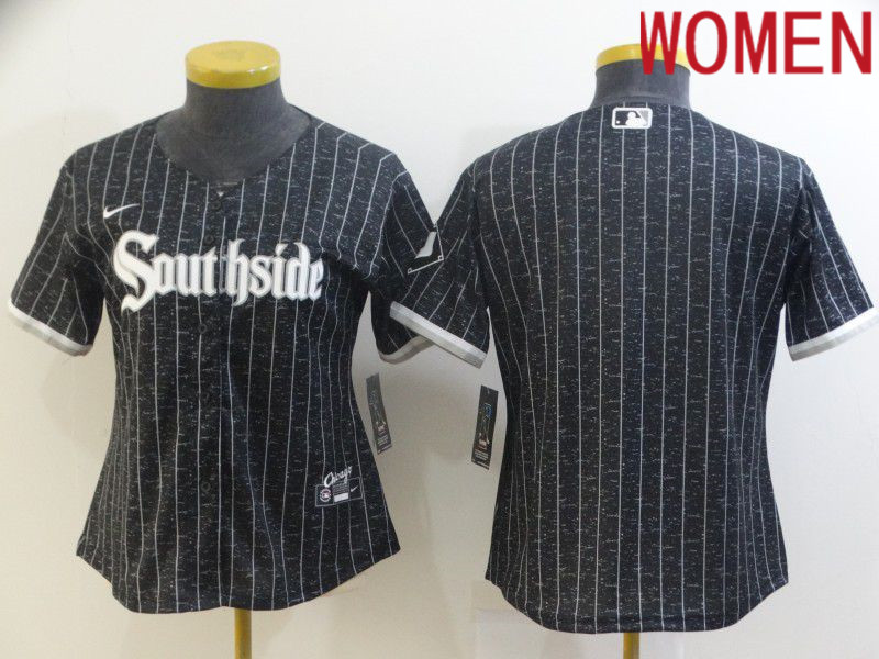 Women Chicago White Sox Blank City Edition Black Game Nike 2021 MLB Jersey->chicago white sox->MLB Jersey